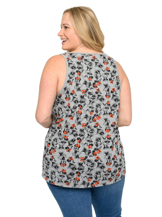 Disney Women's Plus Size Minnie Mouse Tank Top Shirt All-Over