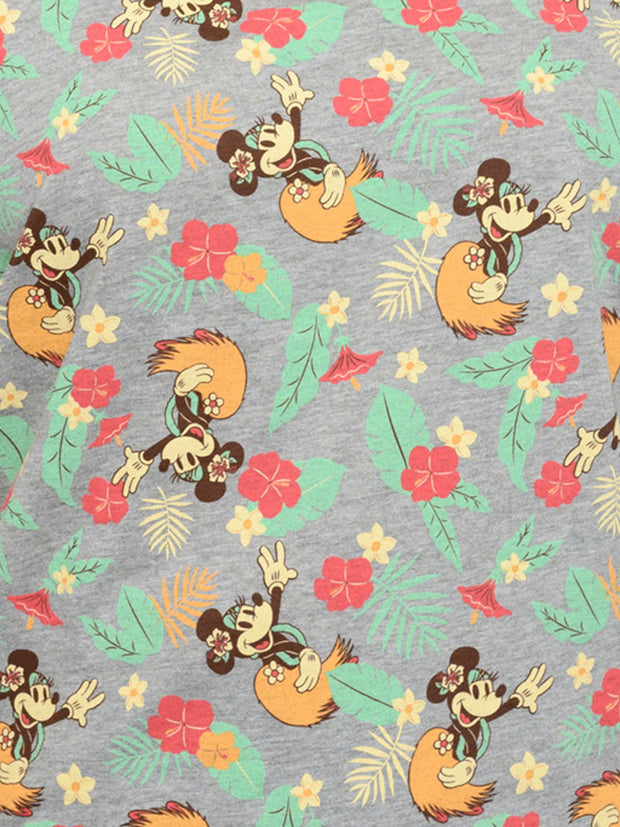 Disney Women's Plus Size Minnie Mouse Tank Top Tropical Hula Hawaiian Shirt