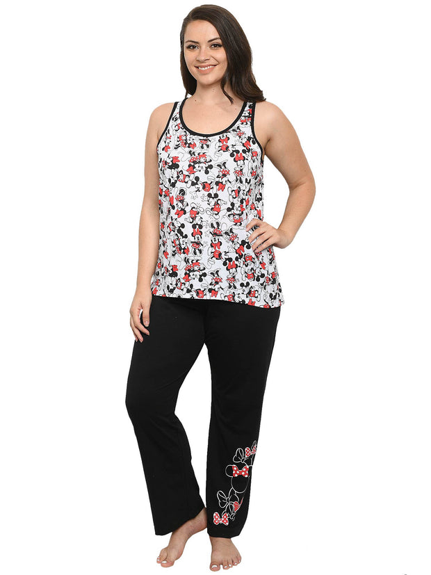 Disney Womens Plus Size Minnie Mouse All-Over Tank Top Pajama Lounge Wear Set