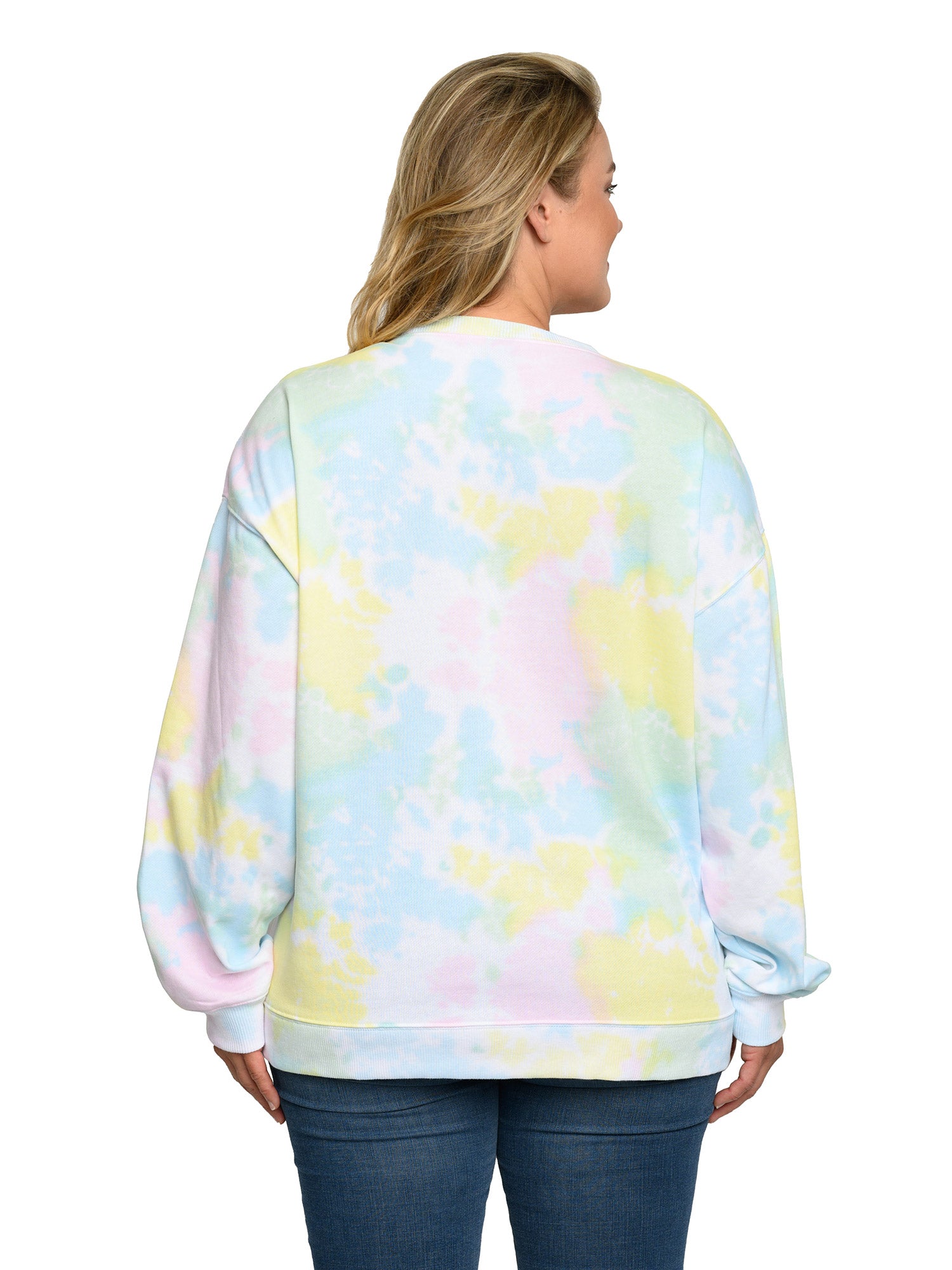 Disney Women's Plus Size Minnie Mouse Sweatshirt Fleece Pastel Pink Blue Yellow