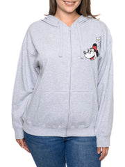 Mickey & Minnie Mouse Hoodie Sweatshirt Front Back Zip Women's Plus Size Disney