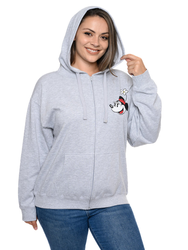Women's and Plus Mickey & Minnie Mouse Zip Hoodie Sweatshirt Disney