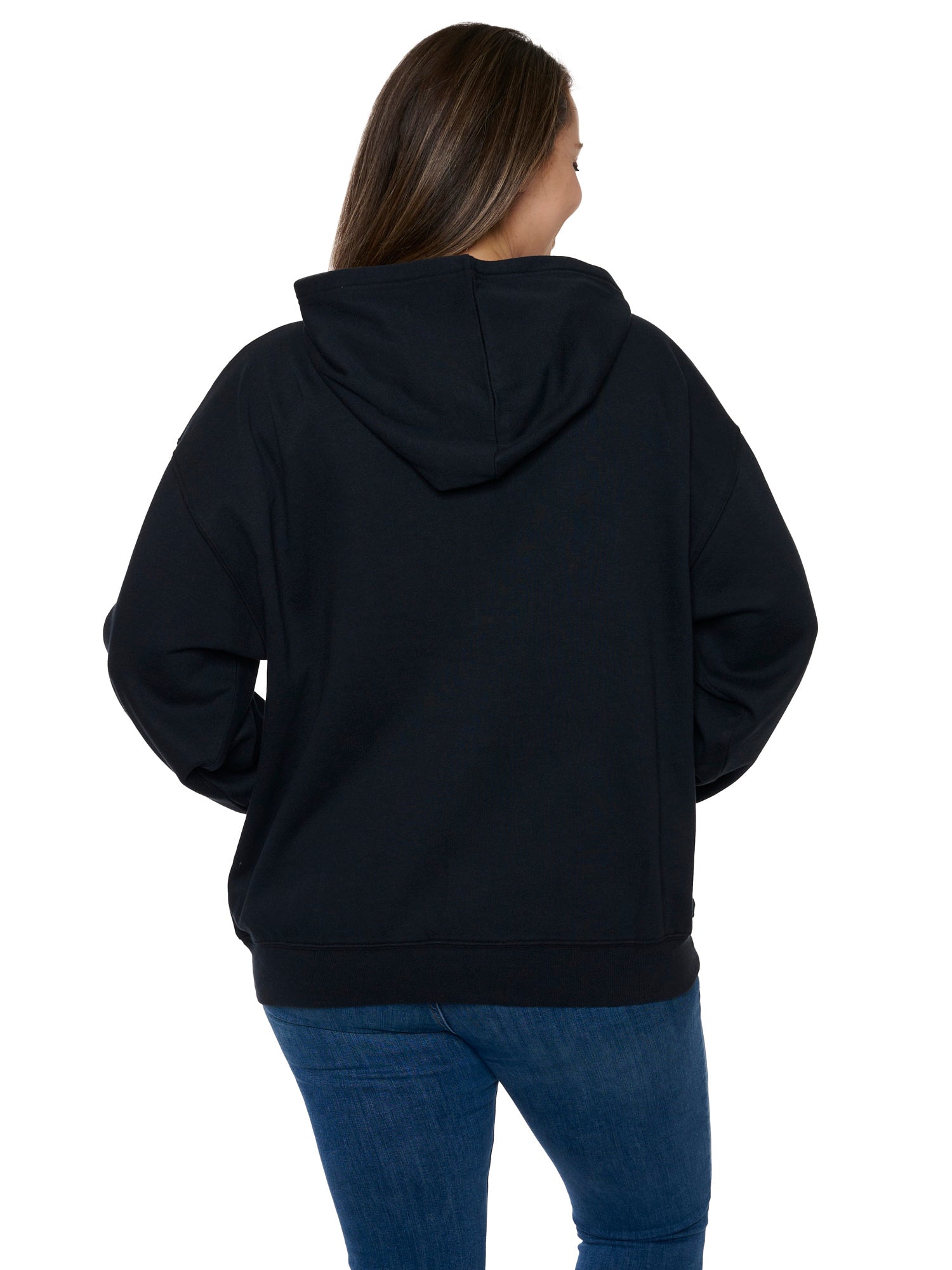 Women's Plus Size Disney Mickey & Friends Hoodie Sweatshirt Black Zip Up
