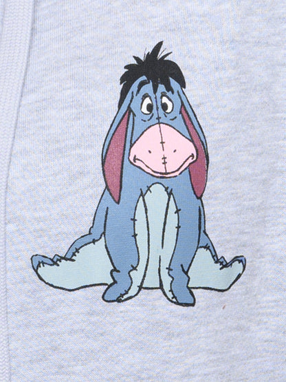 Eeyore Winnie The Pooh Tigger Hoodie Sweatshirt Zippered Gray Womens Plus Size