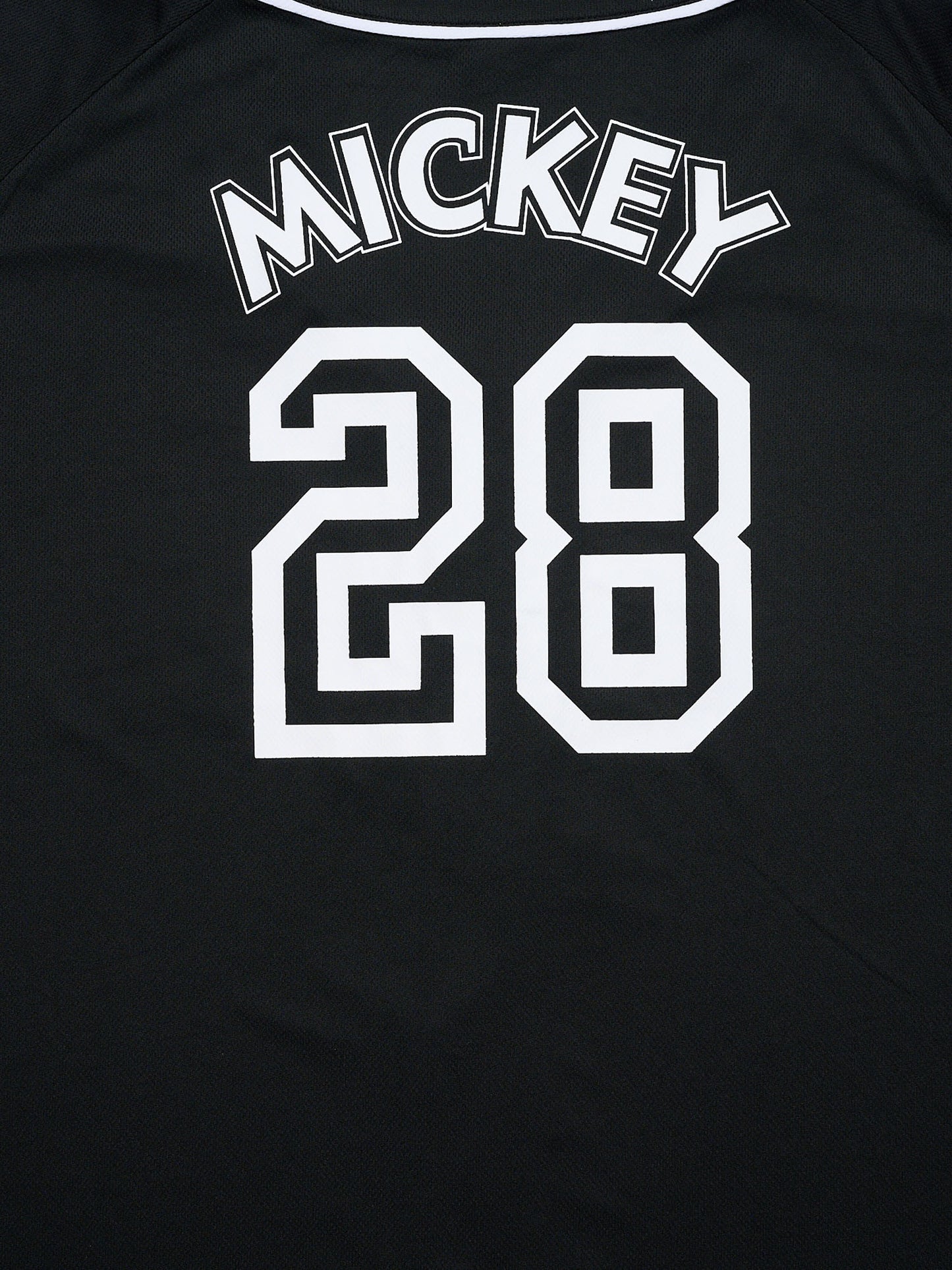 Disney Mickey Mouse Baseball Jersey Black Button Down Shirt Women's