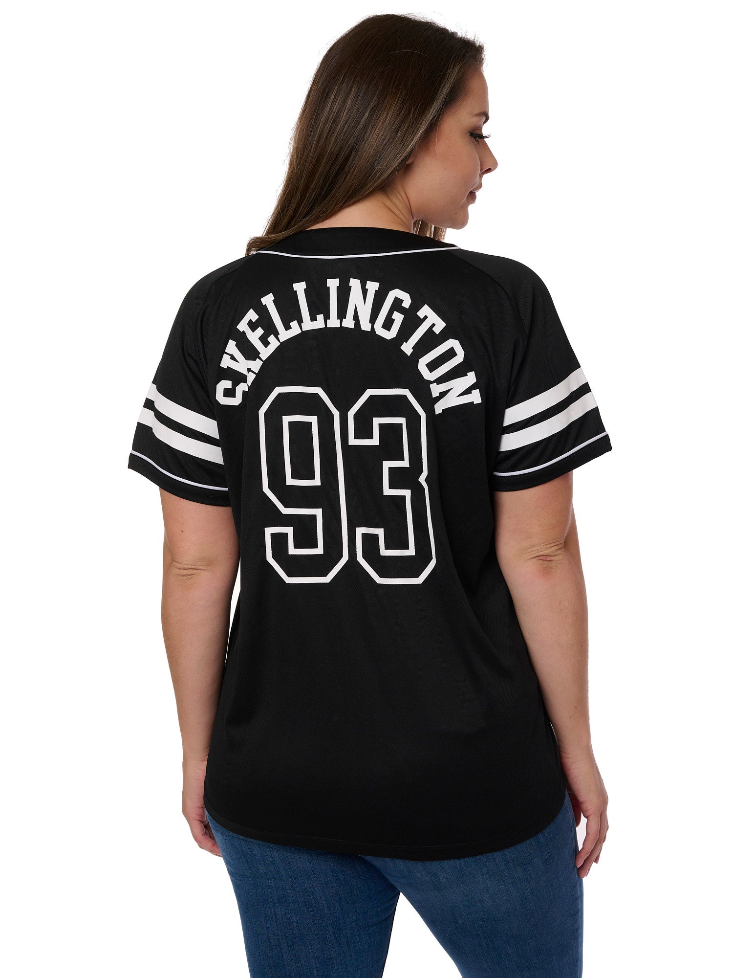 Jack Skellington Button Down Shirt & Lounge Pants Women Plus Set