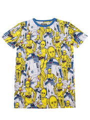Cakeworthy Star Wars T-Shirt Droids All-Over Print 3CPO R2D2