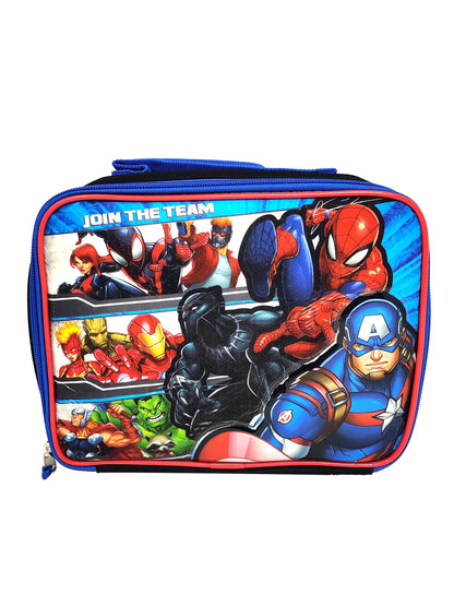 Marvel Avengers 11" Backpack Iron Man w/ Insulated Lunch Bag Spider-Man Set