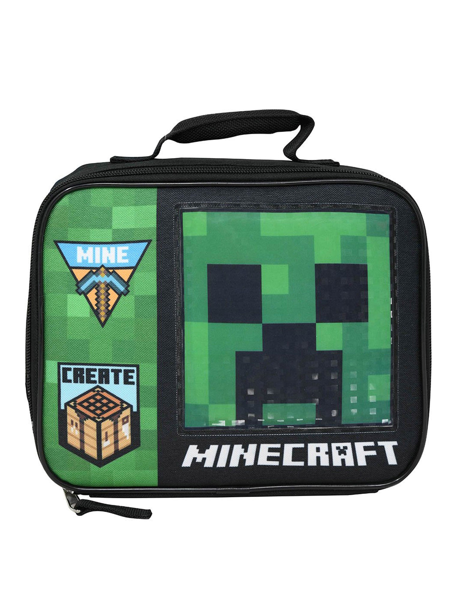 Minecraft Insulated Lunch Bag Gaming w/ 2-Pack Snack Container Set