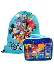 Disney 100 D100 Lunch Bag Insulated & 15" Drawstring Sling Bag Mickey Set