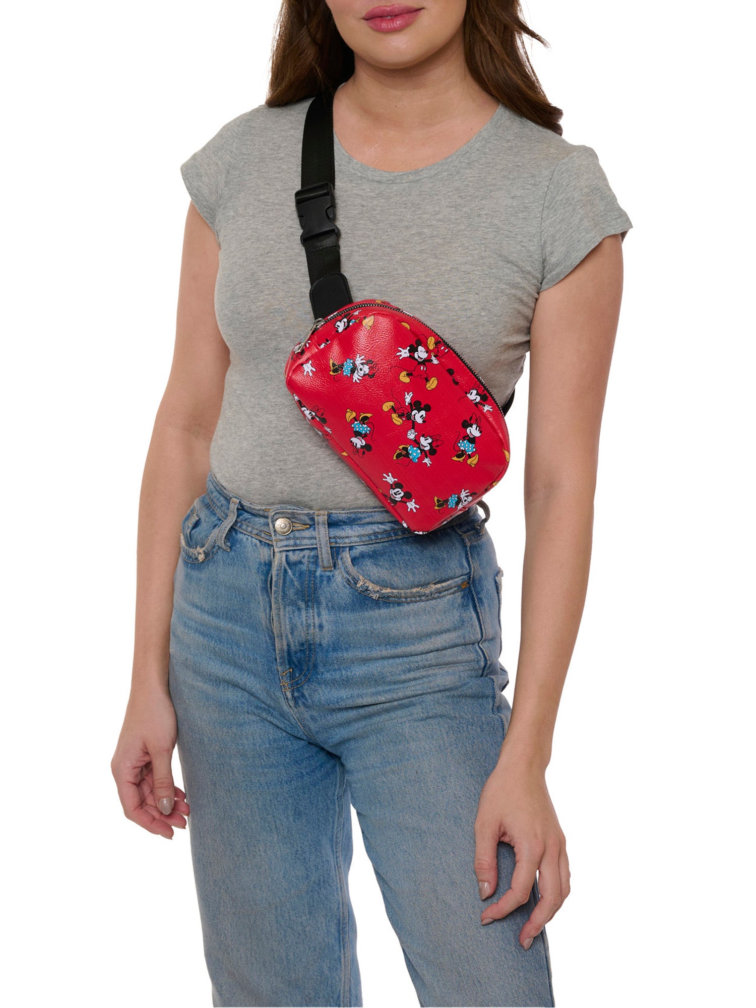 Disney Mickey & Minnie Mouse Belt Bag Crossbody Fanny Pack Waist Bag Women's Red
