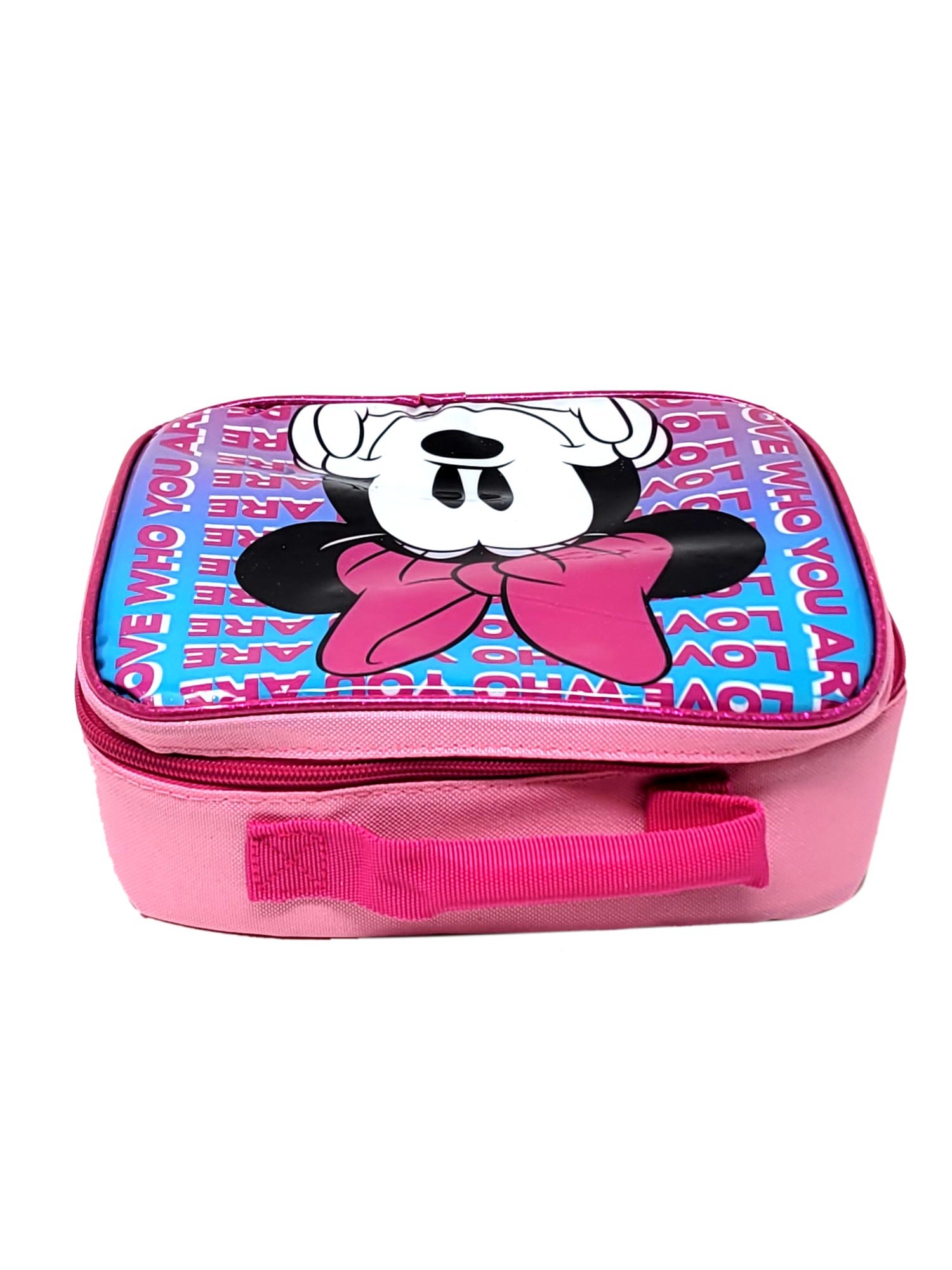 Minnie Mouse Insulated Lunch Bag Pink w/ Yellow Disney Drawstring Sling Bag Set