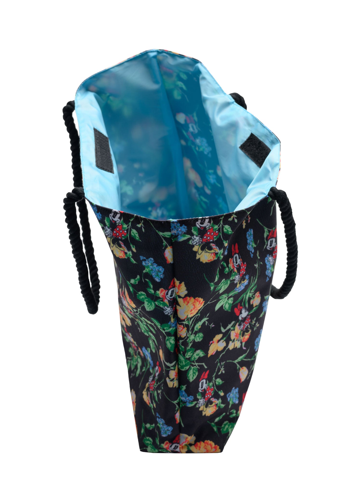 Women's Minnie Mouse Tote Bag Floral Travel Tote Women's Rope Handle Black