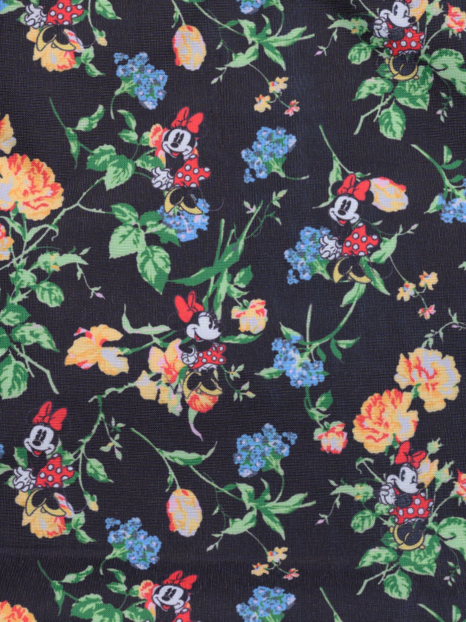 Women's Minnie Mouse Tote Bag Floral Travel Tote Women's Rope Handle Black