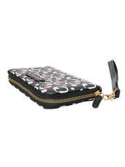 Women's Mickey & Minnie Icons Black Zip Around Wallet All-Over Print Wristlet