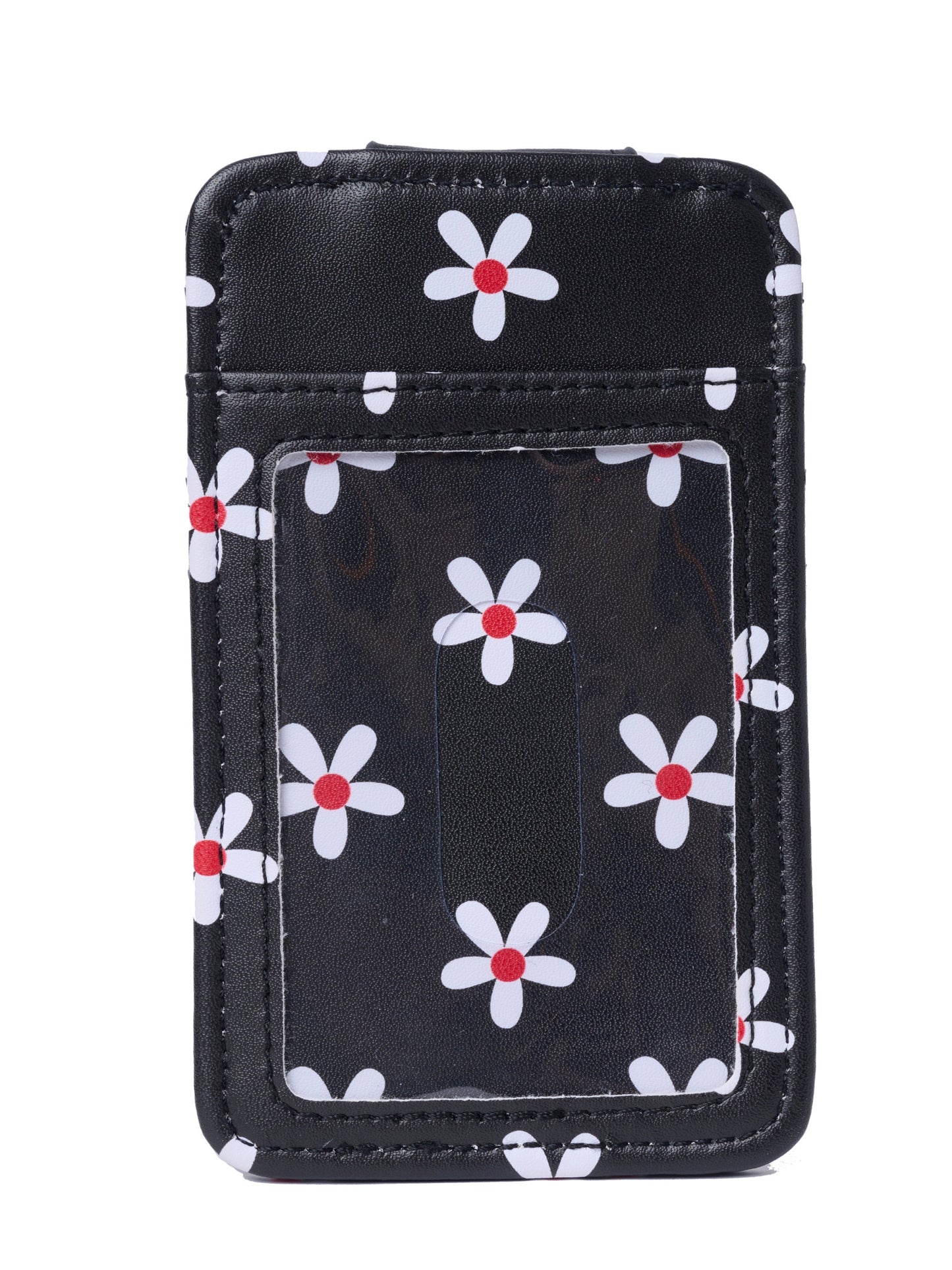 Disney Minnie Mouse Daisy Slim Card Holder Wallet - Black Floral ID Case
