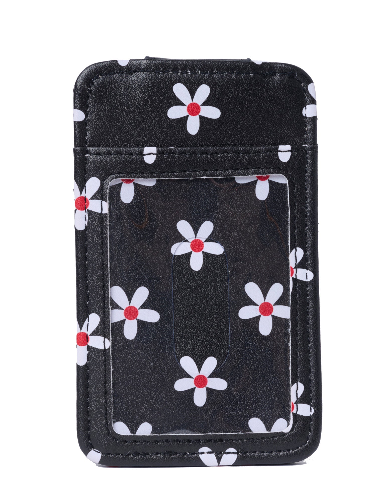 Disney Minnie Mouse Daisy Slim Card Holder Wallet - Black Floral ID Case