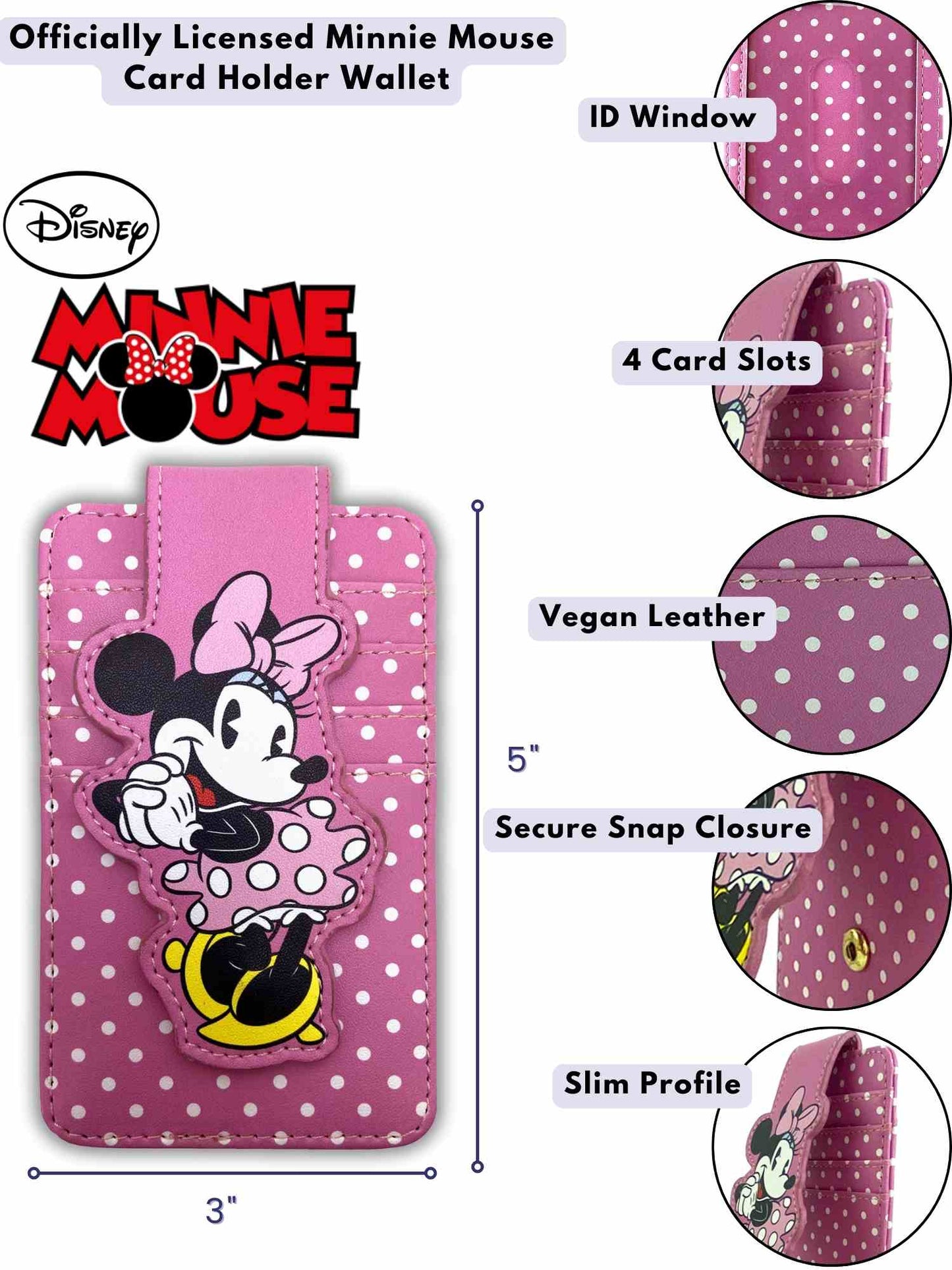 Women's Mickey & Minnie Mouse Passport Bag & Minnie Mouse Card Holder Wallet Set