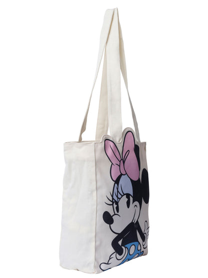 Disney Mickey and Minnie Mouse Die-Cut Canvas Tote Bag (2 Pack Set)