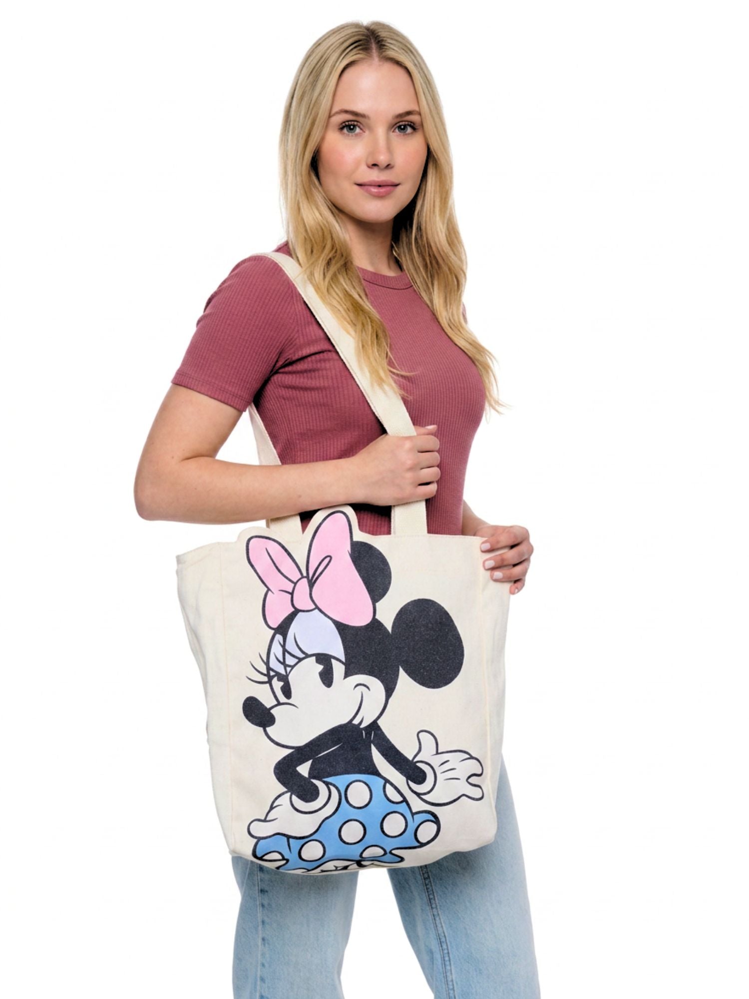 Disney Minnie Mouse Die-Cut Canvas Tote Bag with Shaped Top