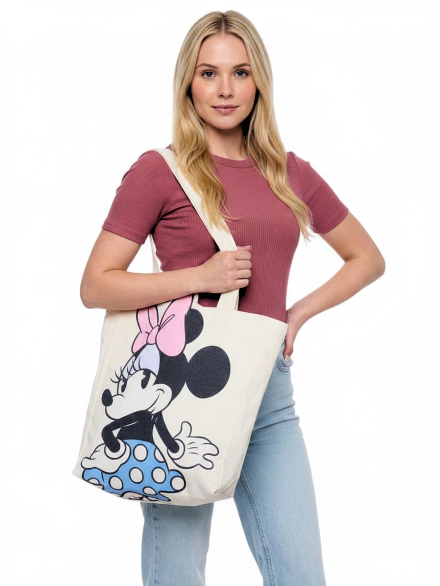 Disney Minnie Mouse Die-Cut Canvas Tote Bag with Shaped Top