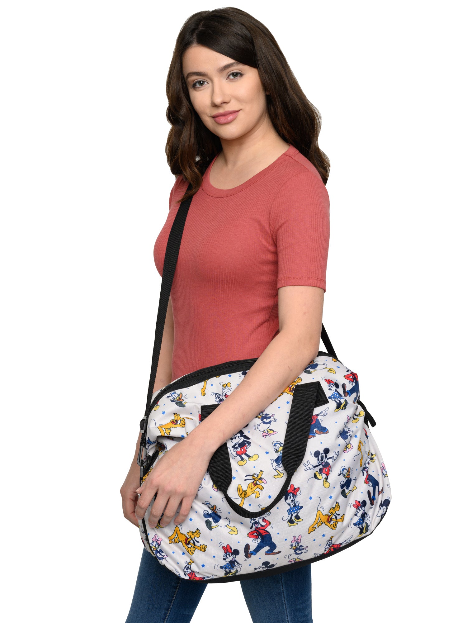 Mickey Mouse & Friends Travel Bag Weekender Duffel Disney Carry-On Minnie Goofy