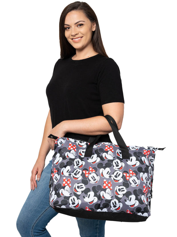 Disney Mickey & Minnie Mouse Duffel Bag Travel Weekender Carry-On Large