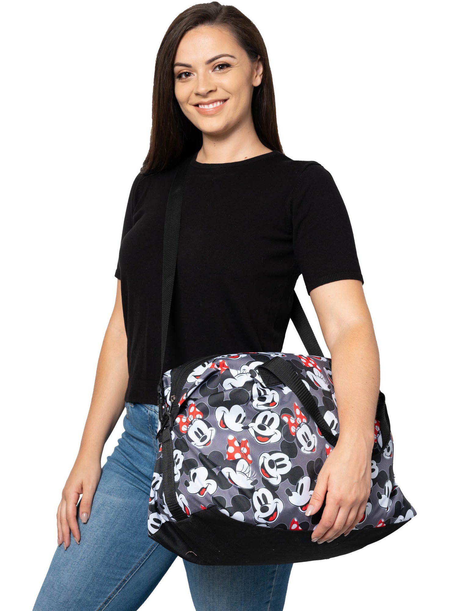 Disney Mickey & Minnie Mouse Duffel Bag Travel Weekender Carry-On Large