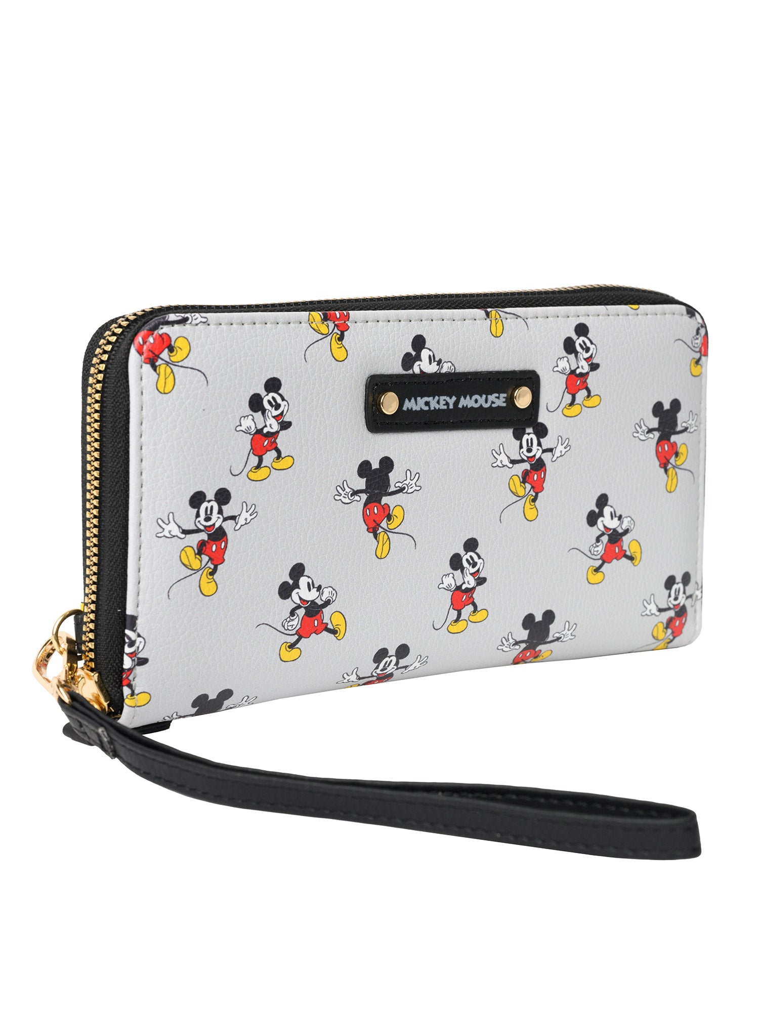 Disney Women's Mickey Mouse Wallet Zip Around Wristlet All-Over Character Print