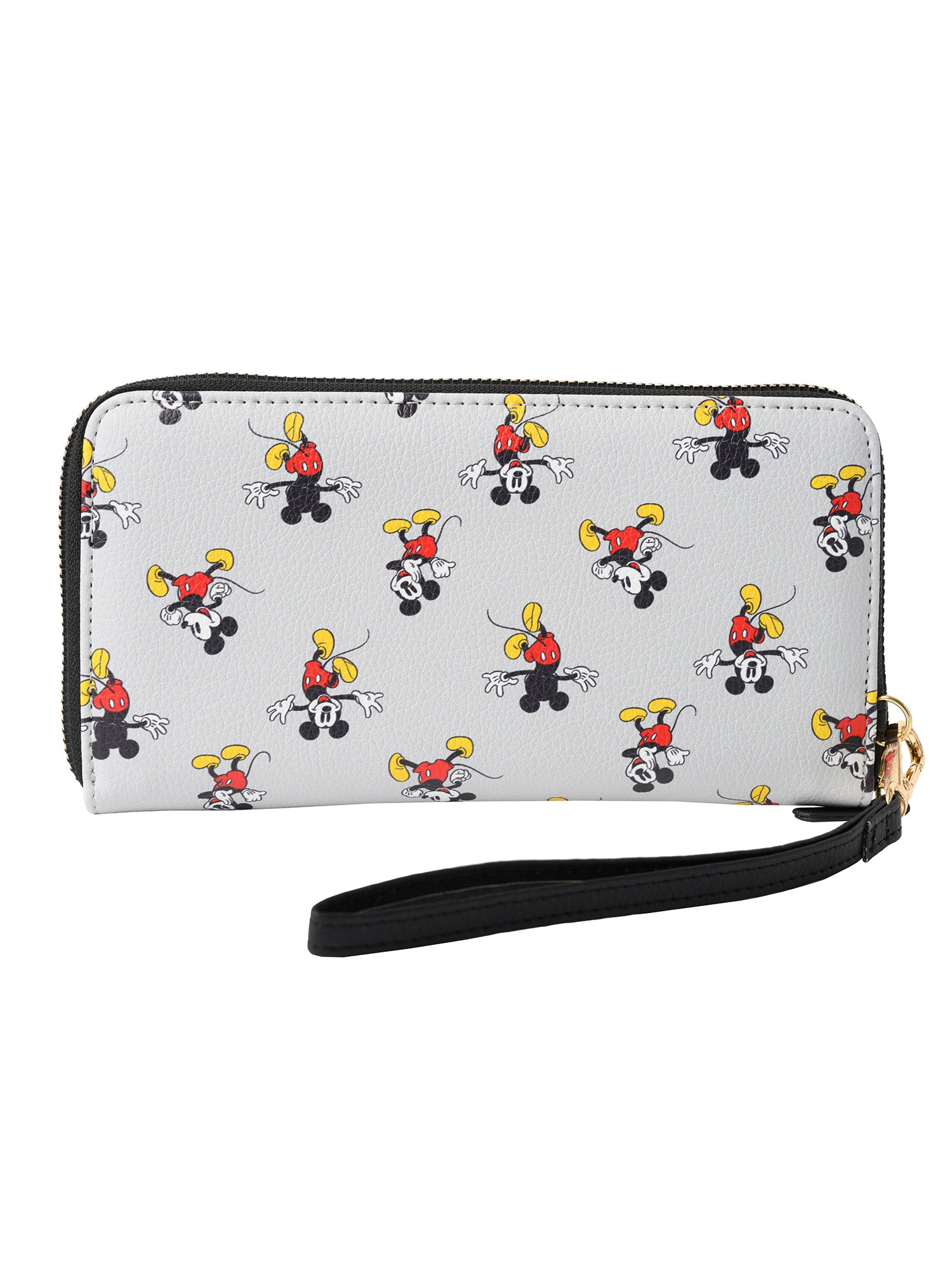 Disney Women's Mickey Mouse Wallet Zip Around Wristlet All-Over Character Print