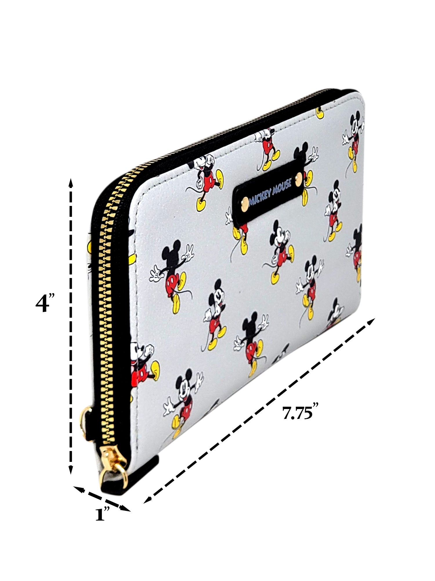 Disney Women's Mickey Mouse Wallet Zip Around Wristlet All-Over Character Print