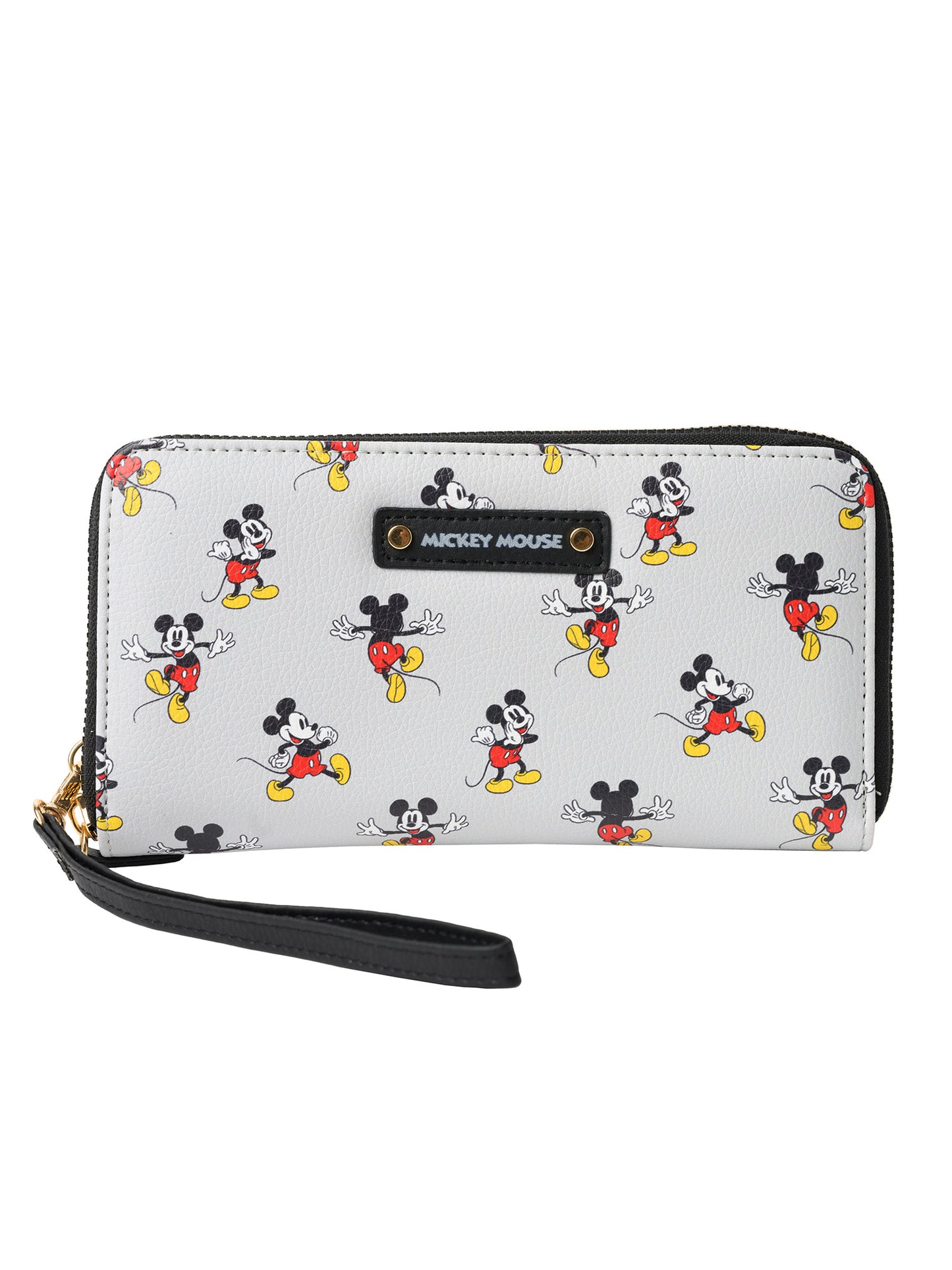 Disney Women's Mickey Mouse Wallet Zip Around Wristlet All-Over Character Print