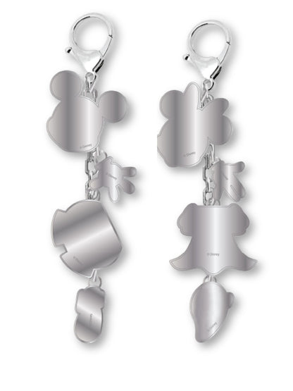 Disney Mickey Mouse Minnie Mouse Bag Charm Key Chains 2-Pack Gift Set Enamel