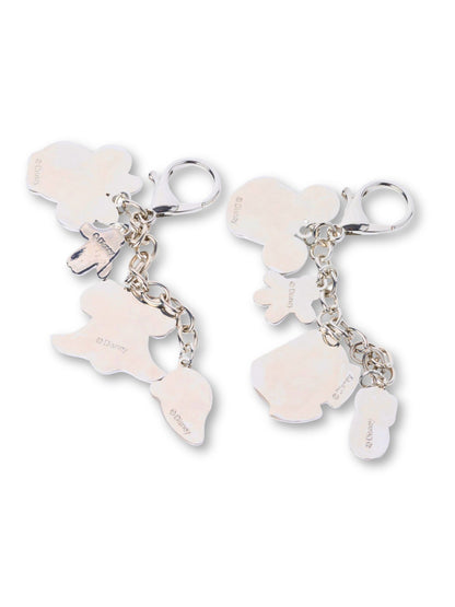 Disney Mickey Mouse Minnie Mouse Bag Charm Key Chains 2-Pack Gift Set Enamel