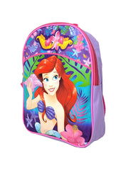 The Little Mermaid Ariel Mini Backpack 11" Disney Seashells Girls Toddler Pink