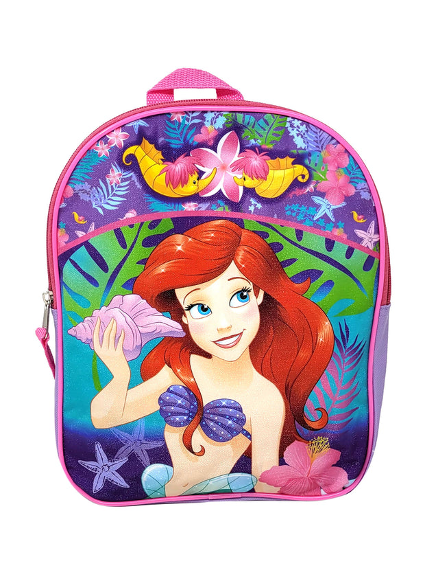 The Little Mermaid Ariel Mini Backpack 11" Disney Seashells Girls Toddler Pink