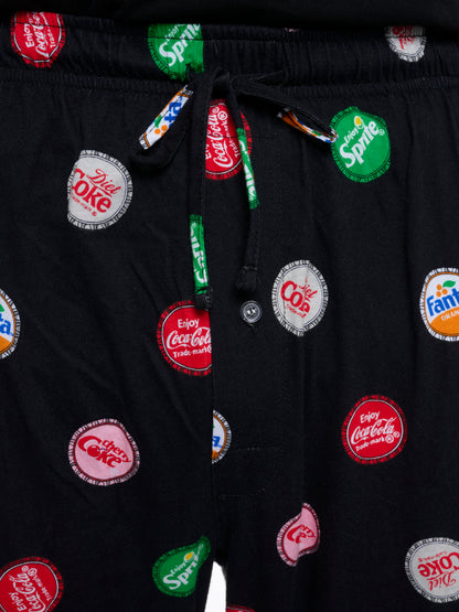 Mens Coca Cola Soda Bottle Cap Pajama Pants Loungewear
