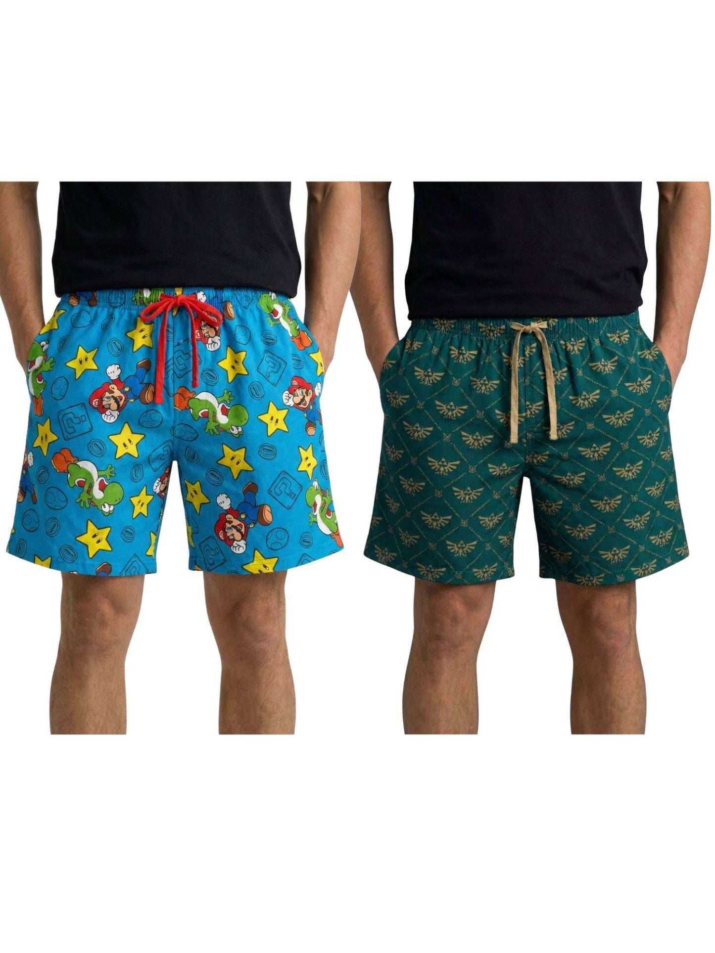 Men's Nintendo Mario Bros and Zelda Pajama Sleep Shorts (2 Pack)