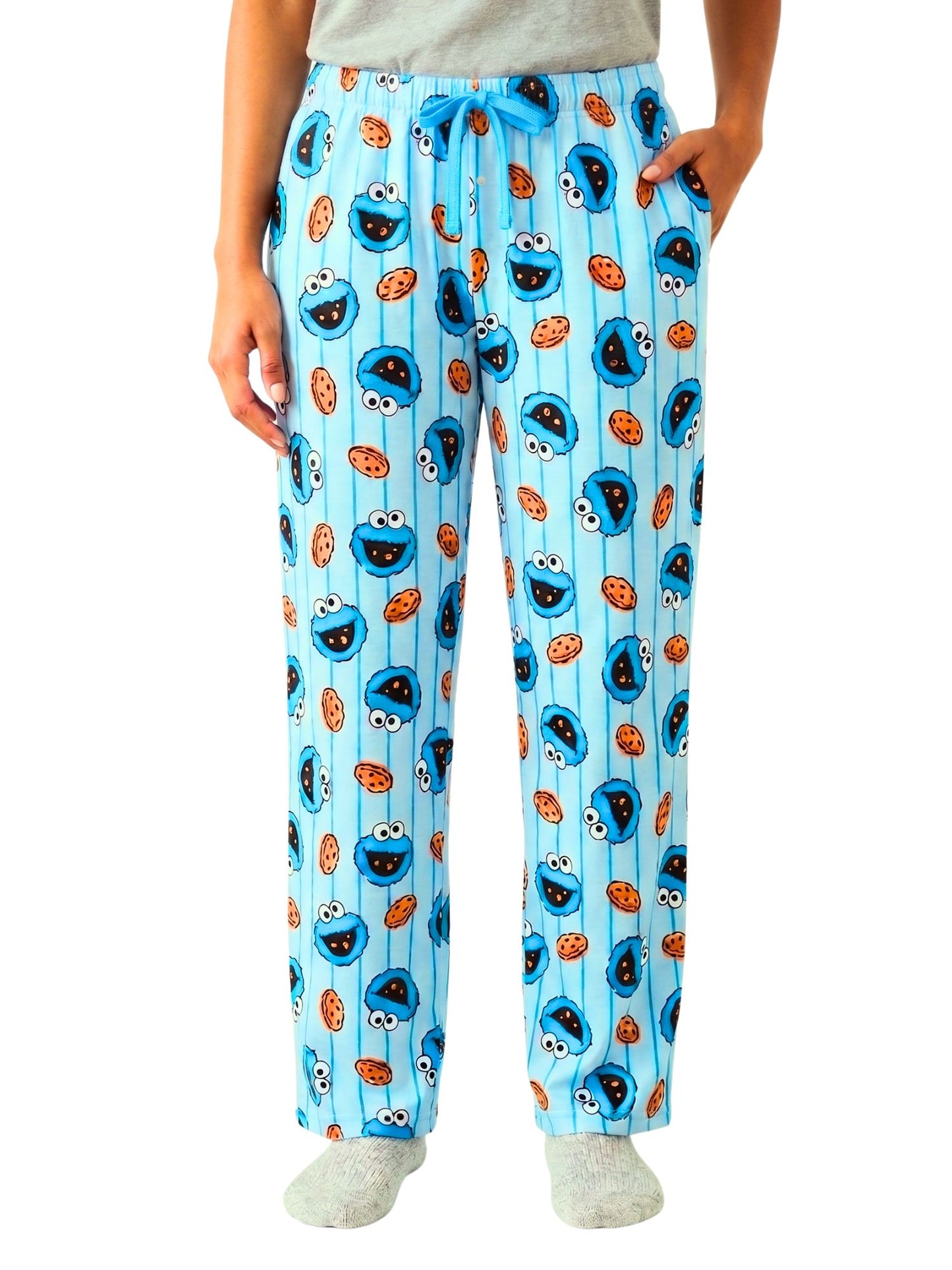 Women's Cookie Monster Sleepwear Pajama Pants Lounge Bottoms with Pockets