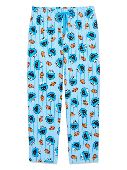 Women's Cookie Monster Sleepwear Pajama Pants Lounge Bottoms with Pockets