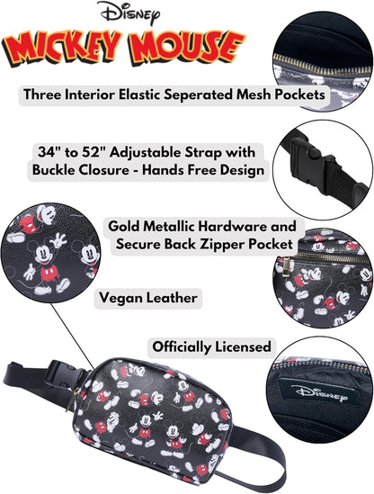 Disney Mickey Mouse Belt Bag Travel Fanny Pack Waist Bag Crossbody Disney Trip