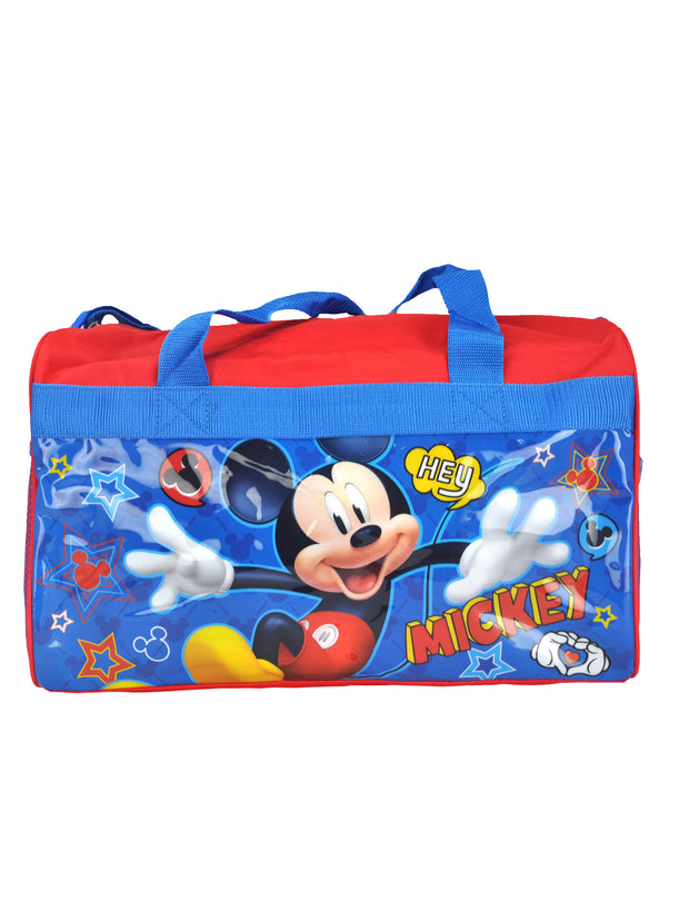 Disney Mickey Mouse Duffel Bag Carry On 17" w/ Mesh Travel Acessories Case