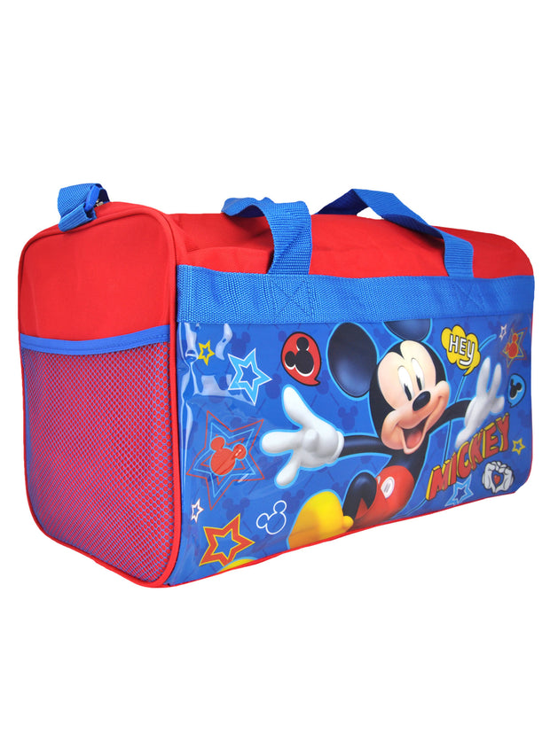 Disney Mickey Mouse Duffel Bag Carry On 17" w/ Mesh Travel Acessories Case
