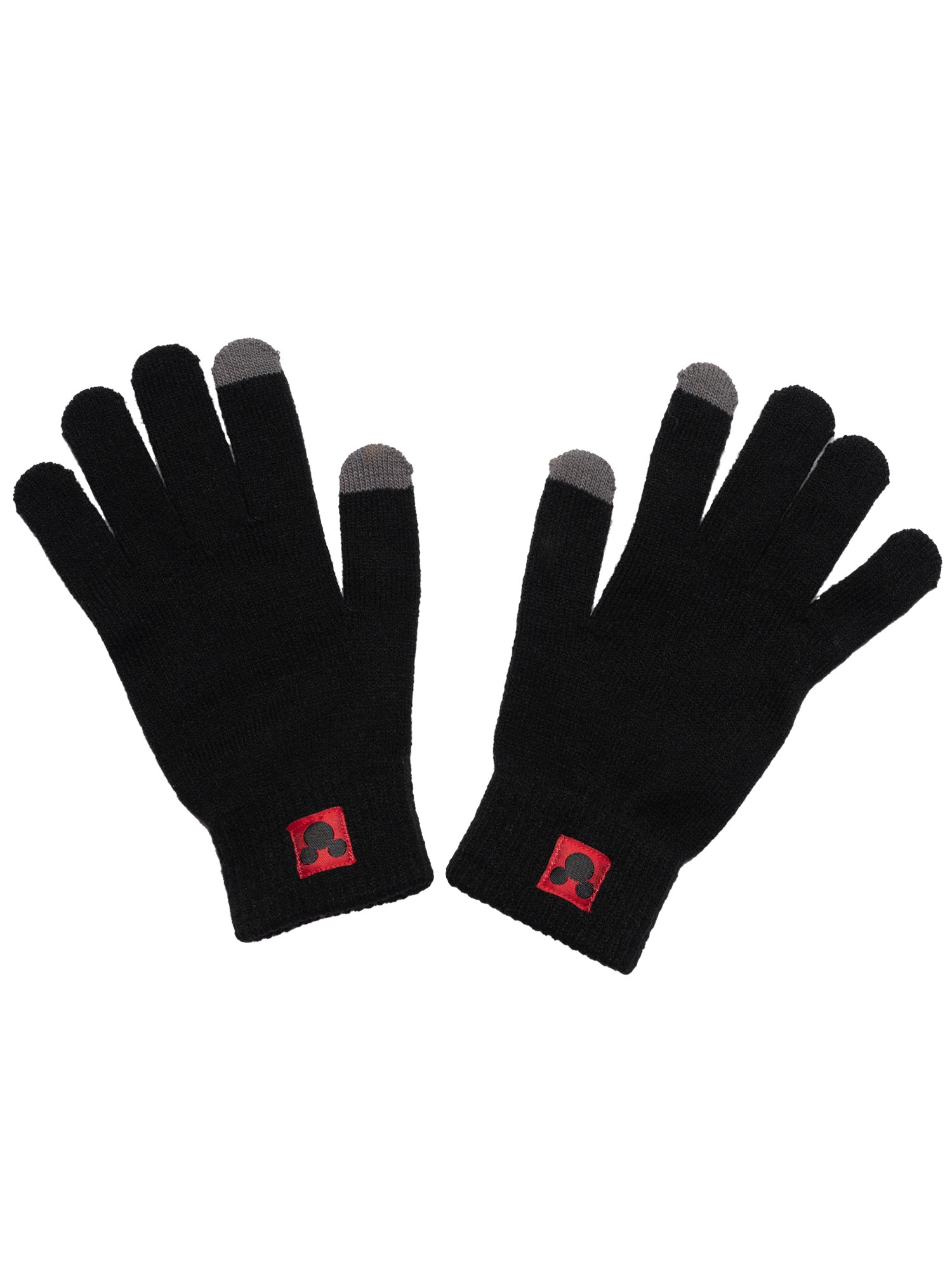 Disney Men's Mickey Mouse Knit Beanie Hat & Texting Gloves Black 2-Piece Set