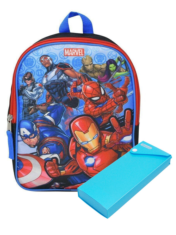 Avengers 11" Backpack Marvel Spider-Man w/ Sliding Pencil Case Set