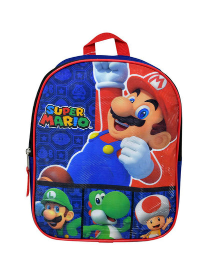 Nintendo Super Mario Bros Backpack 11" Luigi w/ Sliding Pencil Case School Set