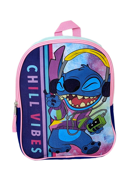 Disney Stitch Backpack 11" Chill Vibes w/ Sliding Pencil Case School Set