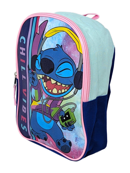 Disney Stitch Backpack 11" Chill Vibes w/ Sliding Pencil Case School Set