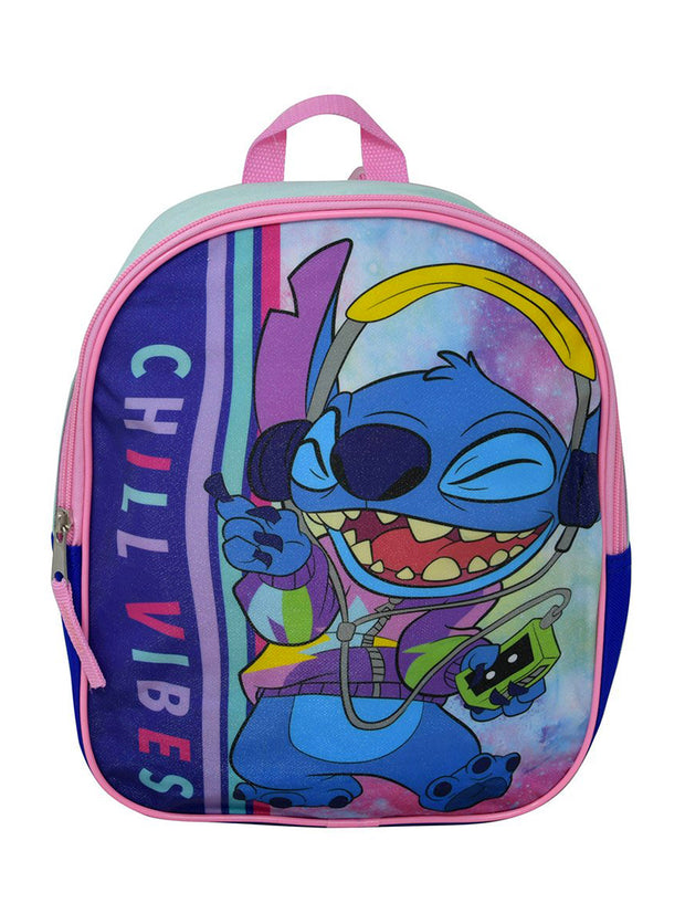 Disney Stitch Backpack Mini 11" Chill Vibes Music Dancing Boys Girls Toddler
