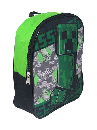 Minecraft Backpack 11" with Sticker Book Boys Toddler School Bag Set Green